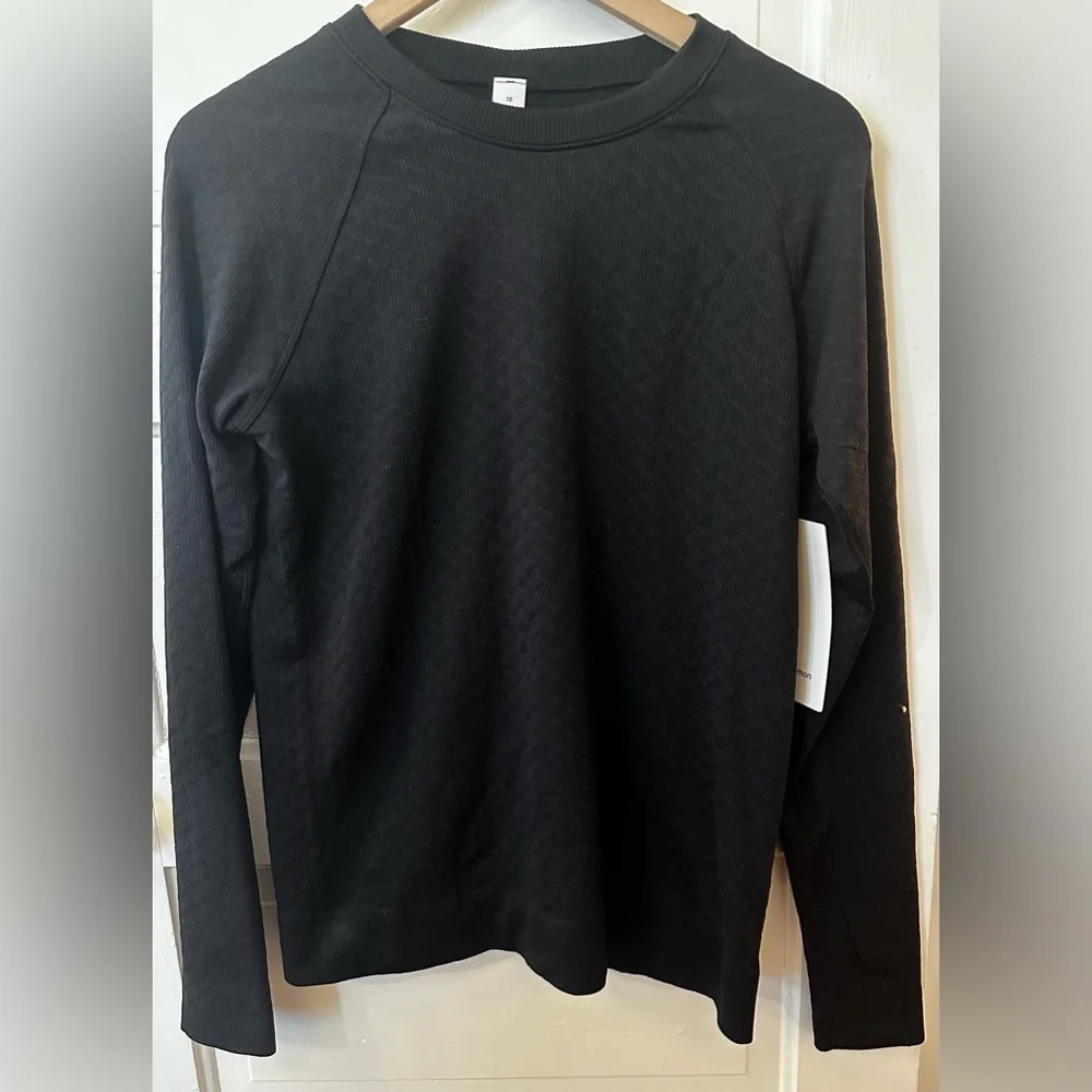 Lululemon Rest Less Pullover Cable Black Sz 10 - Picture 4 of 5
